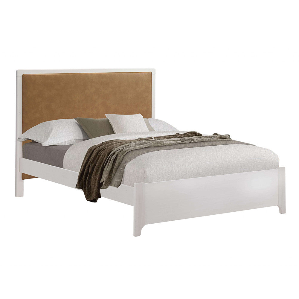 Natart Kyoto Double Bed Low Profile (54") in Caramel Panel/White- Bambi Baby