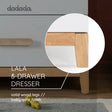 dadada LaLa Big 6-drawer Dresser - White/Natural - Bambi Baby