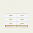 dadada LaLa Big 6-drawer Dresser - White/Natural - Bambi Baby
