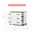 dadada LaLa Little 3-Drawer Dresser - White/Walnut - Bambi Baby