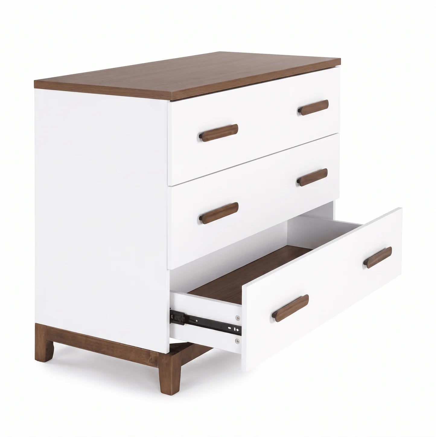 walnut white dresser LaLa Little 3-Drawer Dresser White + walnut