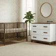 dadada LaLa Little 3-Drawer Dresser - White/Walnut - Bambi Baby