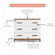 dadada LaLa Little 3-Drawer Dresser - White/Walnut - Bambi Baby