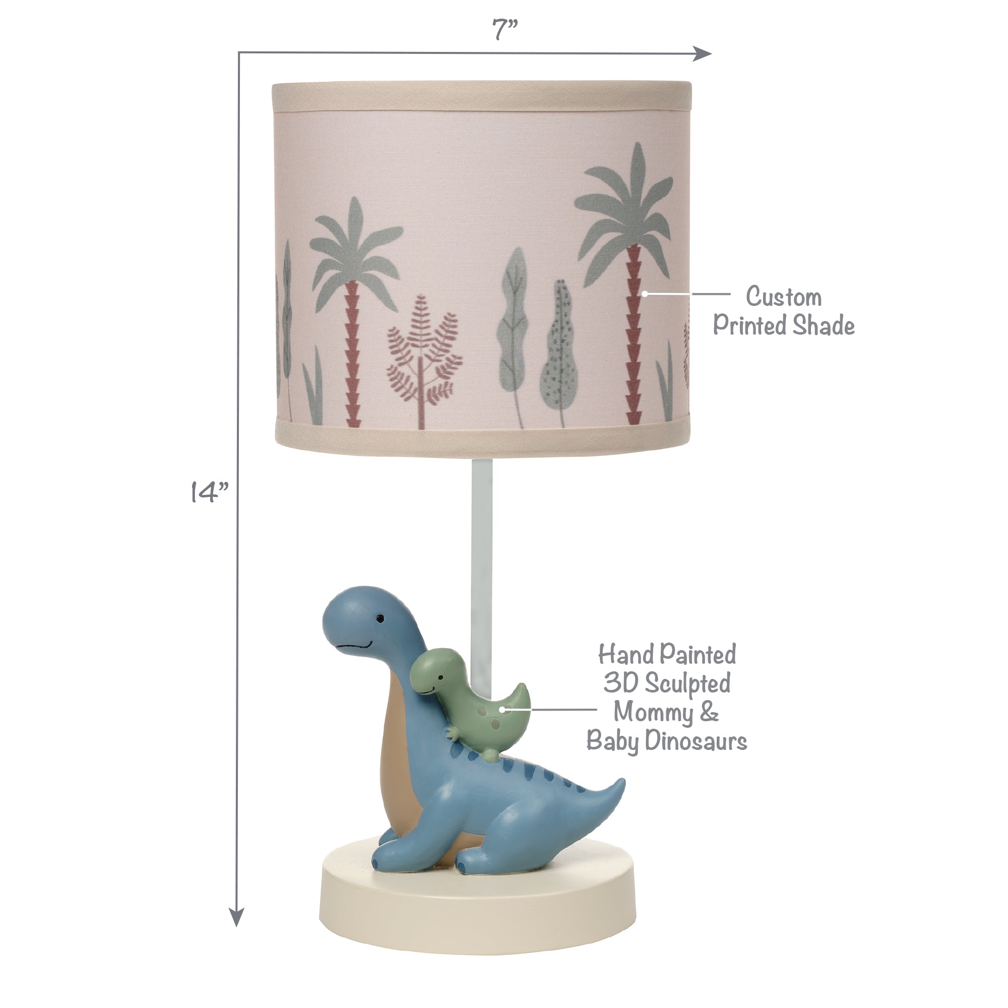 Lambs & Ivy Dino-Might Lamp with Shade- Bambi Baby