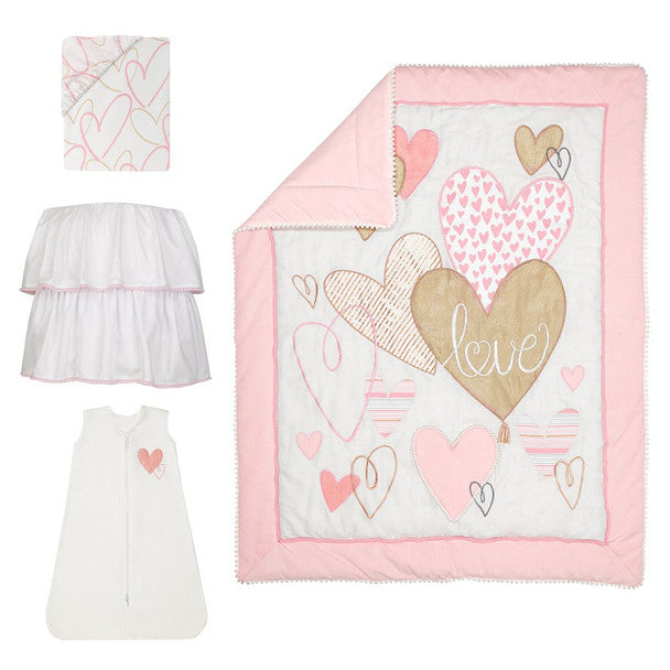 Lambs & Ivy Layla 4-Piece Bedding Set- Bambi Baby