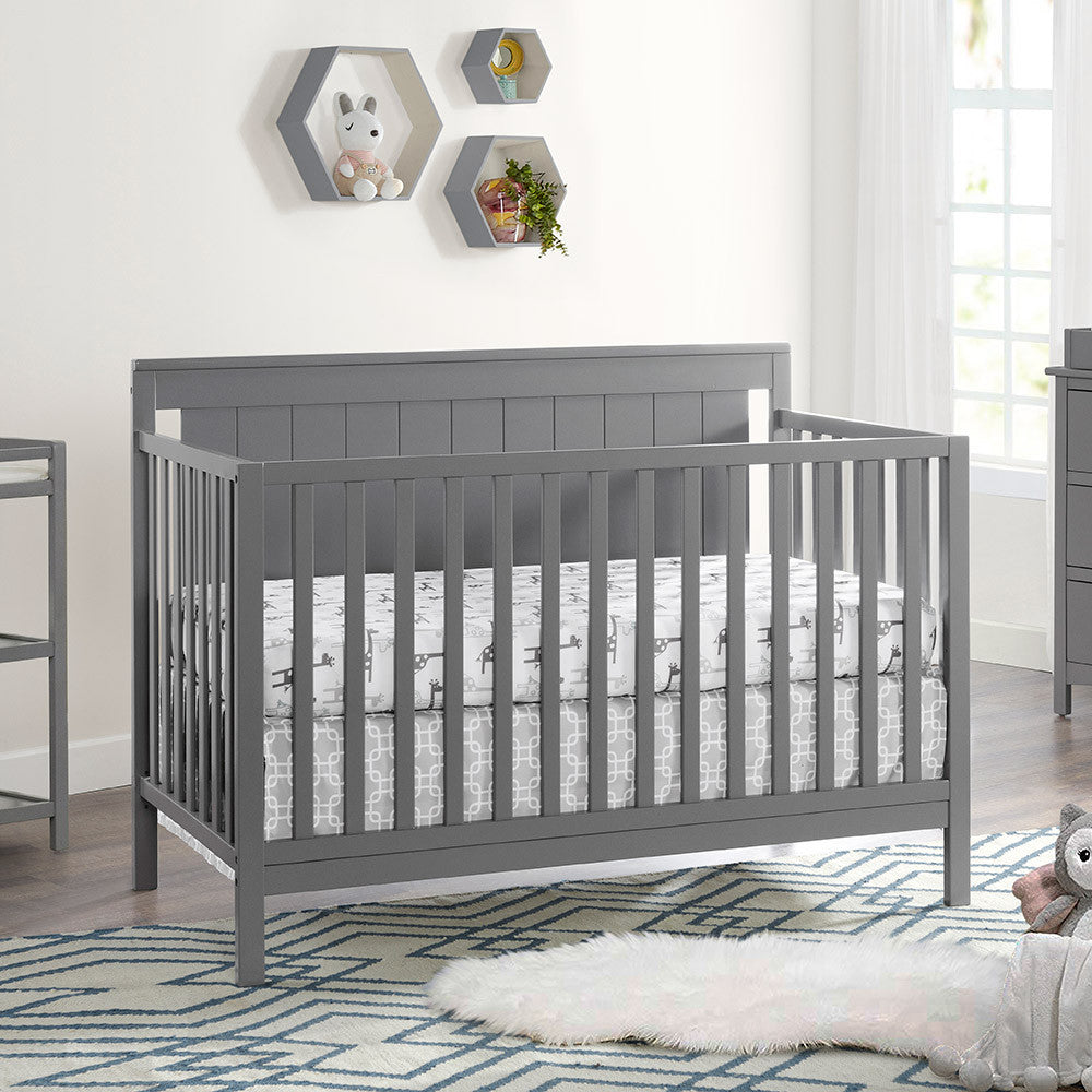 Oxford Lazio 4 In 1 Convertible Crib Dove Gray- Bambi Baby