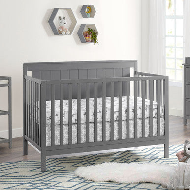 Oxford Lazio 4 In 1 Convertible Crib Dove Gray- Bambi Baby