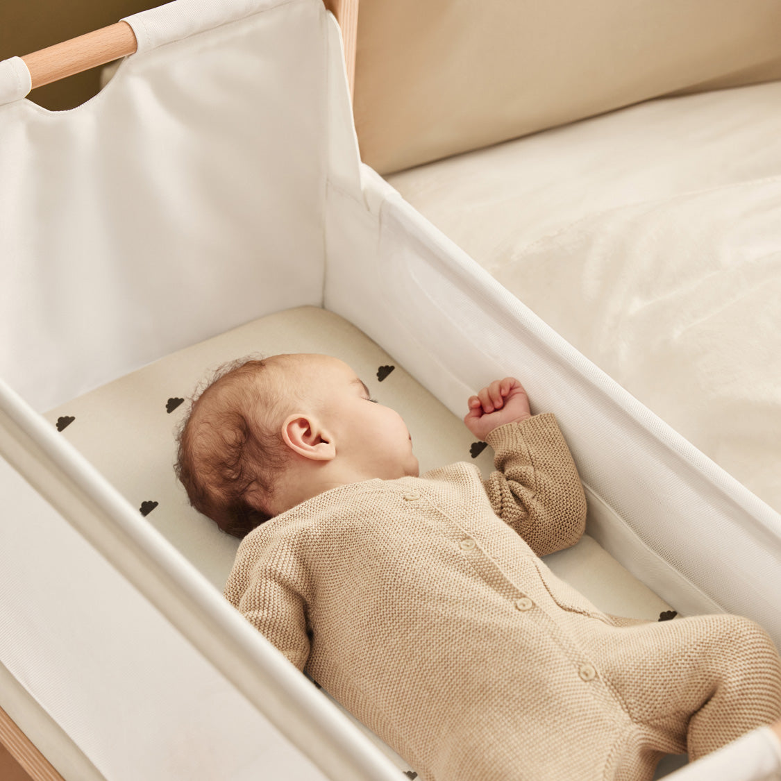 Snuz Bassinet 2 Pack Fitted Sheets - Sand Cloud- Bambi Baby