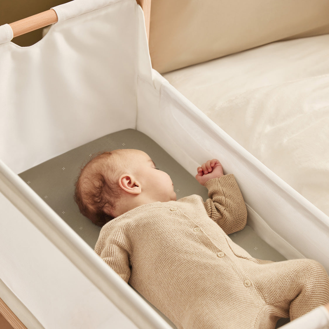 Snuz Bassinet 2 Pack Fitted Sheets - Sage Cross- Bambi Baby