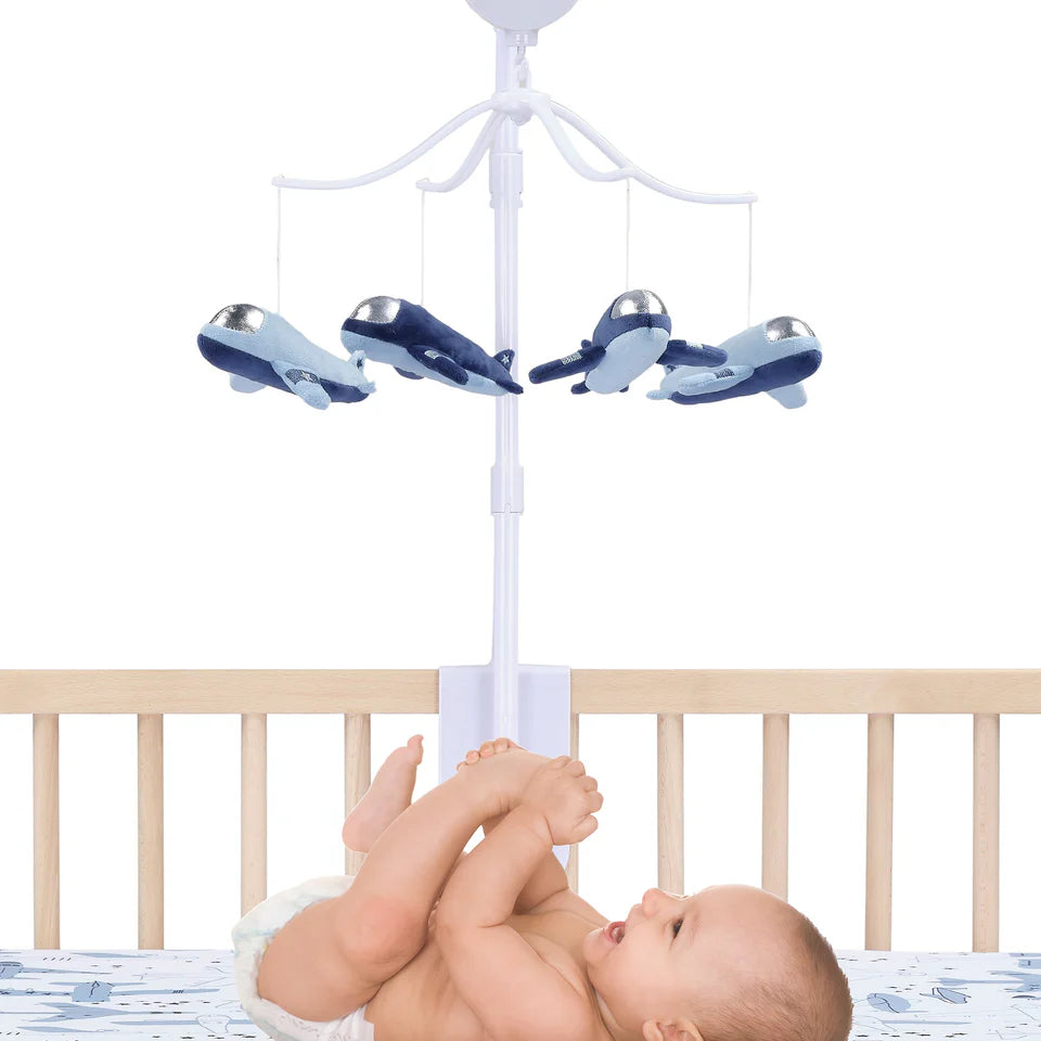 Bedtime Originals Little Aviator Airplane Musical Baby Crib Mobile Soother Toy- Bambi Baby