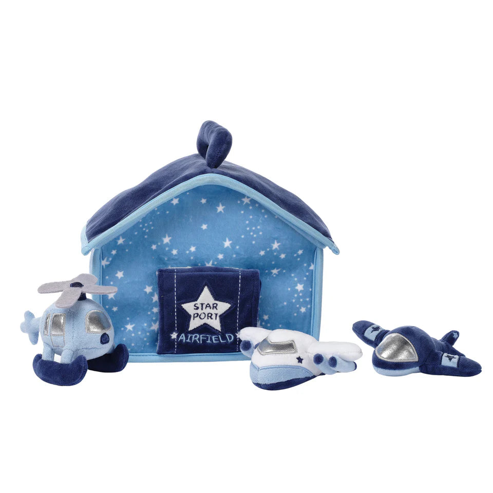 Bedtime Originals Interactive Airplane/Airport Plush Play Set with Stuffed Toys- Bambi Baby