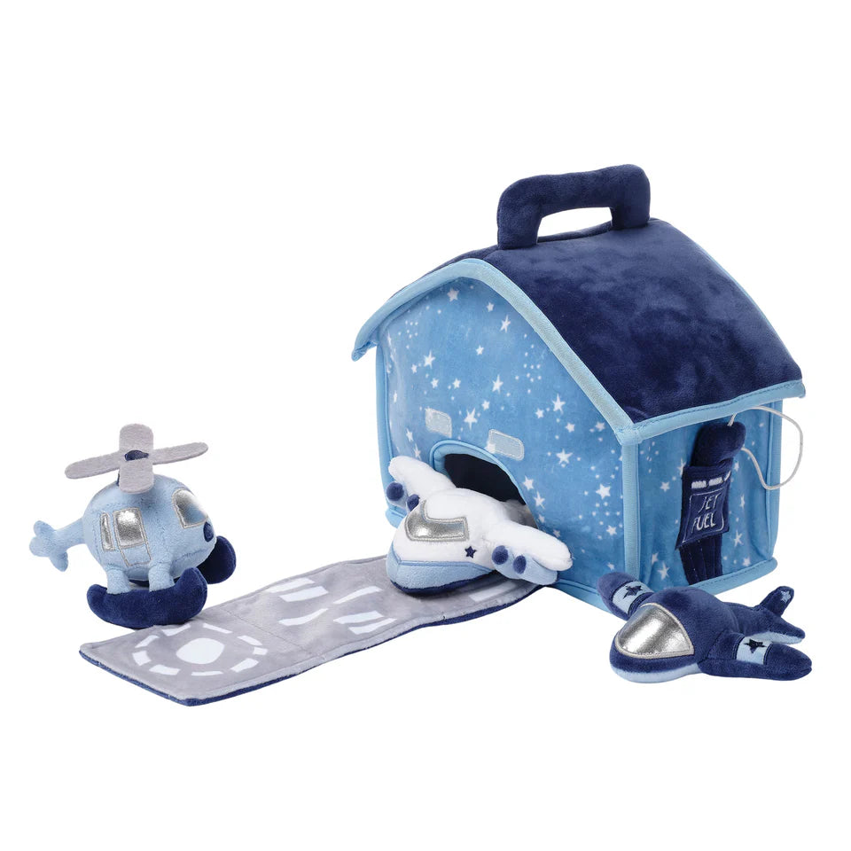 Bedtime Originals Interactive Airplane/Airport Plush Play Set with Stuffed Toys- Bambi Baby