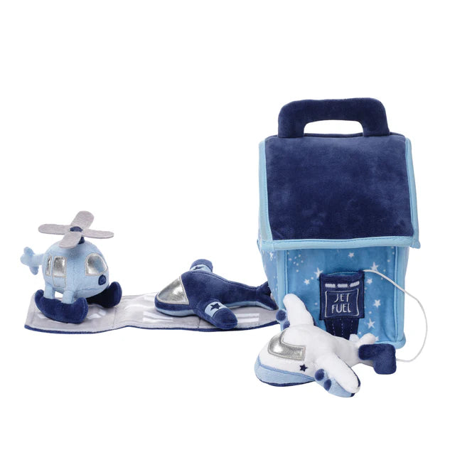 Bedtime Originals Interactive Airplane/Airport Plush Play Set with Stuffed Toys- Bambi Baby