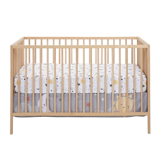 Bedtime Originals Little Star White Celestial Microfiber Baby Fitted Crib Sheet- Bambi Baby