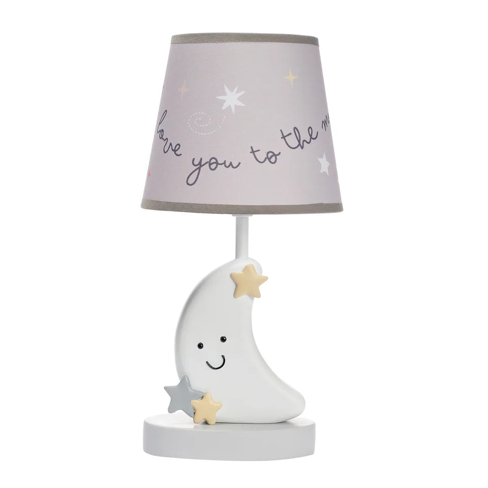 Bedtime Originals Little Star Celestial Moon Nursery Lamp with Shade and Bulb- Bambi Baby