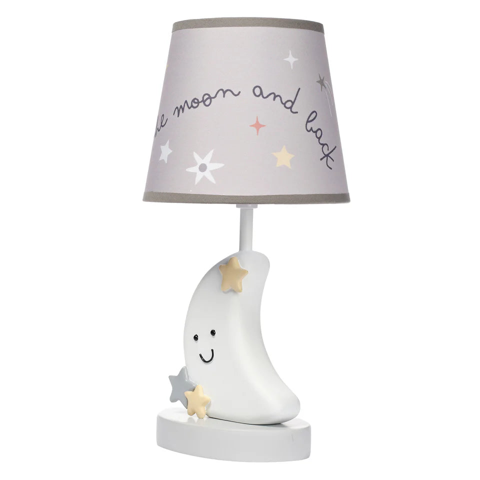 Bedtime Originals Little Star Celestial Moon Nursery Lamp with Shade and Bulb- Bambi Baby