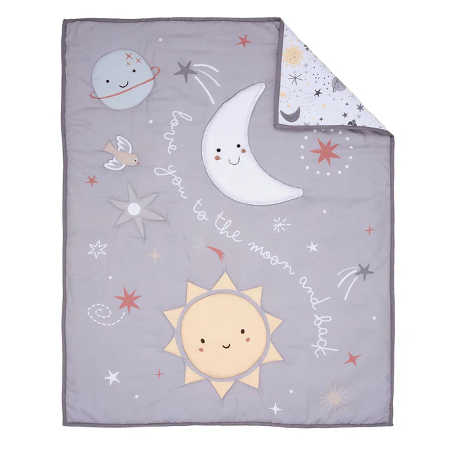 Bedtime Originals Little Star Celestial 3-Piece Nursery Baby Crib Bedding Set- Bambi Baby