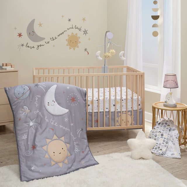 Bedtime Originals Little Star Celestial 3-Piece Nursery Baby Crib Bedding Set- Bambi Baby