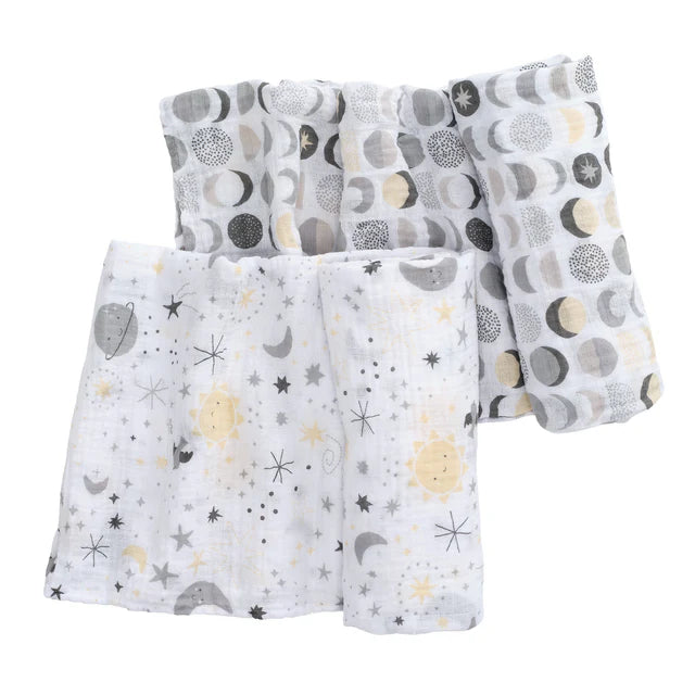 Bedtime Originals Little Star Celestial Cotton Muslin Swaddle Blankets 2-Pack- Bambi Baby