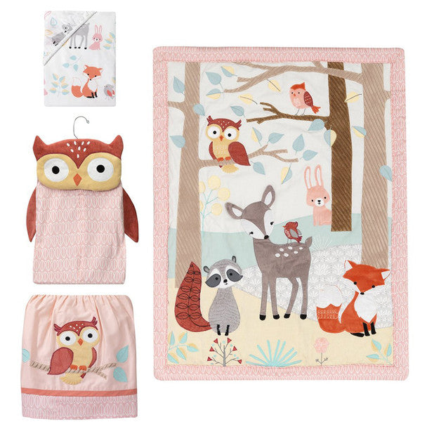 Lambs & Ivy Little Woodland 4-Piece Bedding Set- Bambi Baby