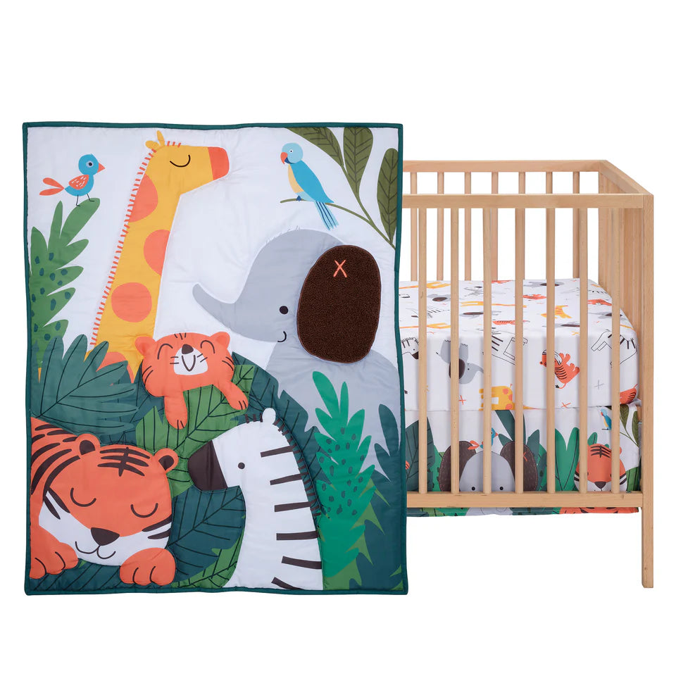Bedtime Originals Lollipop Jungle 3-Piece Baby Nursery Crib Bedding Set- Bambi Baby