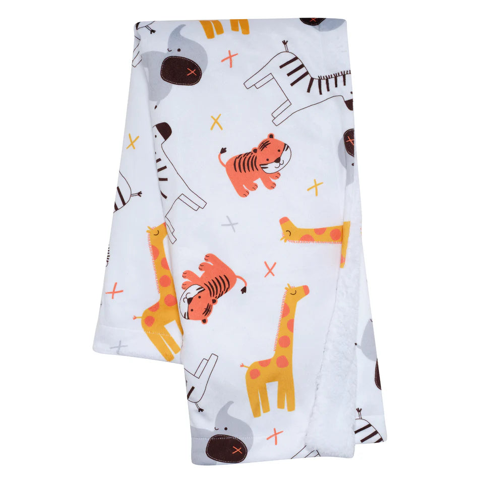 Bedtime Originals Lollipop Jungle Soft Fleece Safari-Themed Baby Blanket- Bambi Baby