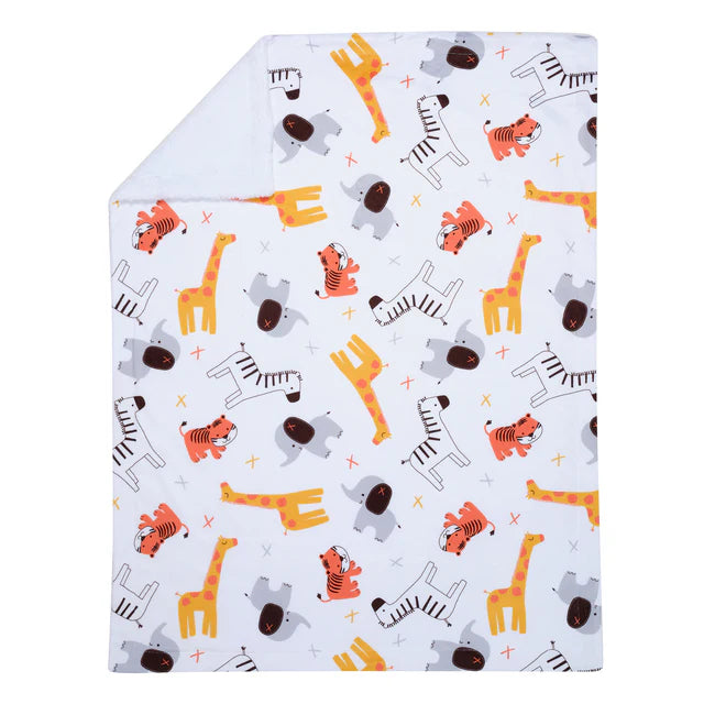Bedtime Originals Lollipop Jungle Soft Fleece Safari-Themed Baby Blanket- Bambi Baby