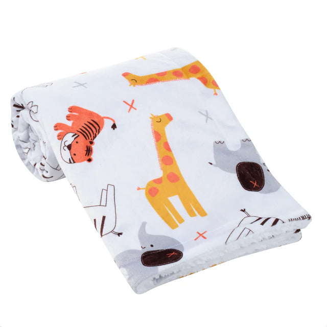 Bedtime Originals Lollipop Jungle Soft Fleece Safari-Themed Baby Blanket- Bambi Baby