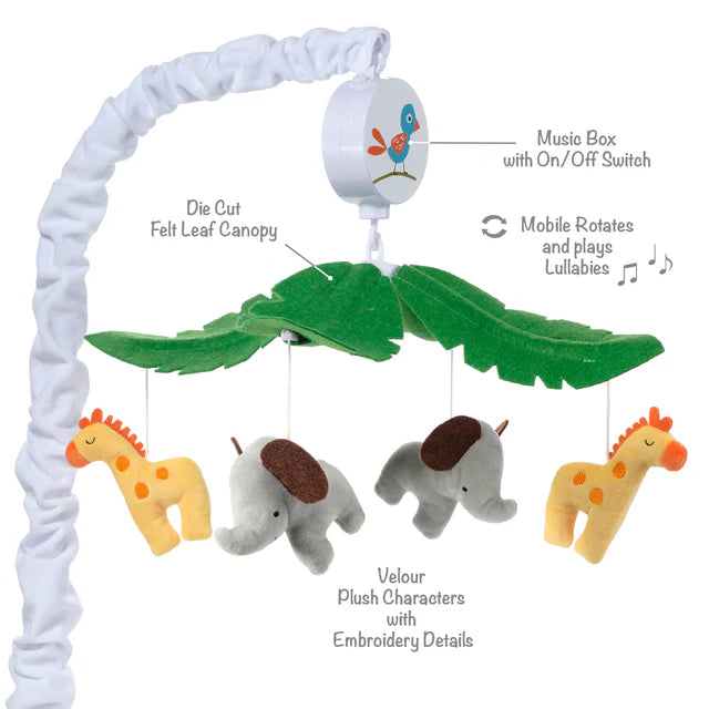 Bedtime Originals Lollipop Jungle Musical Baby Crib Mobile Soother Toy- Bambi Baby