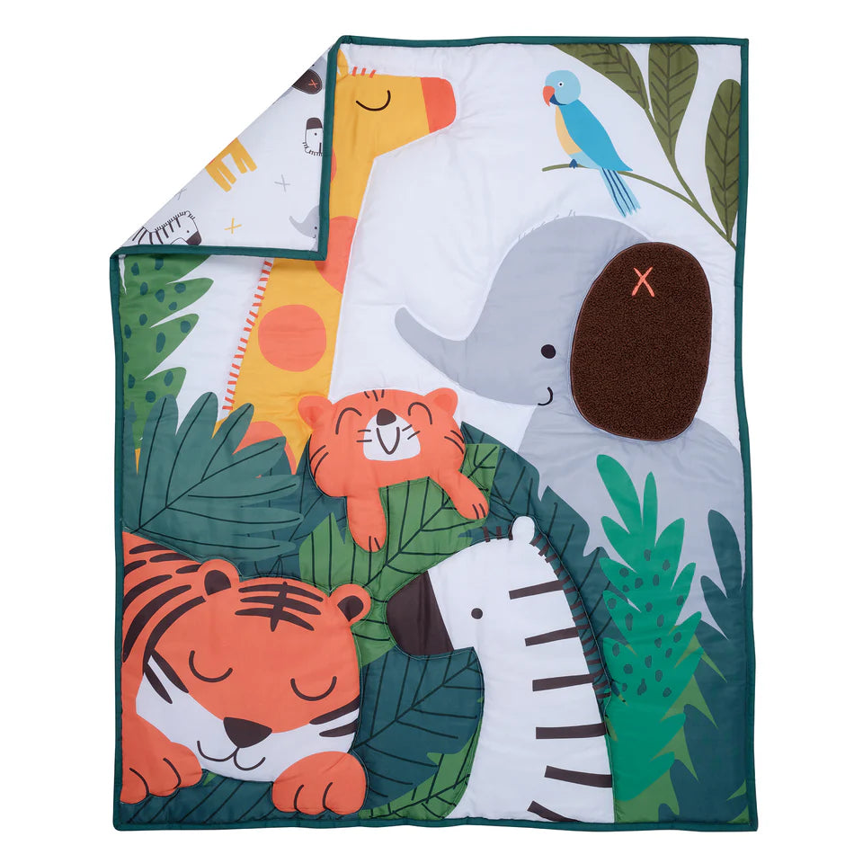 Bedtime Originals Lollipop Jungle 3-Piece Baby Nursery Crib Bedding Set- Bambi Baby