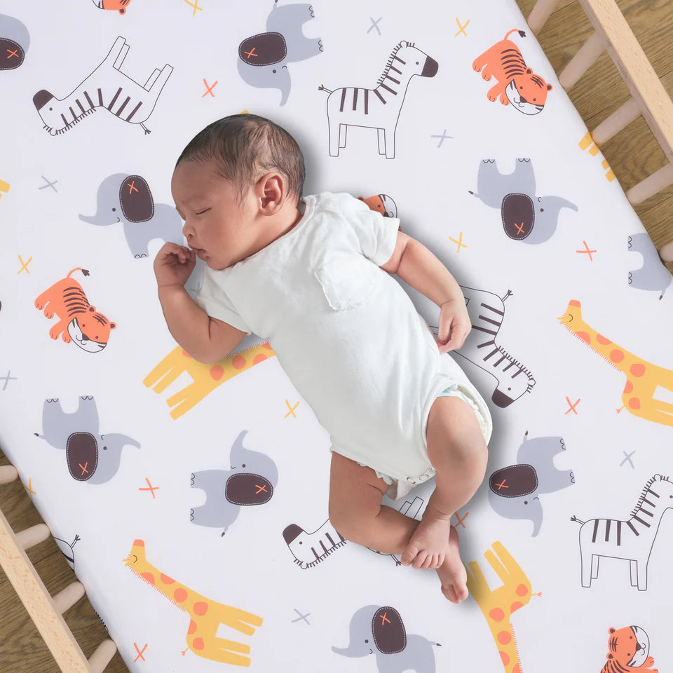 Bedtime Originals Lollipop Jungle Microfiber Baby Fitted Crib/Toddler Sheet- Bambi Baby