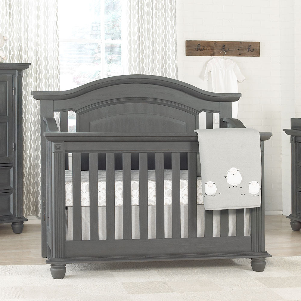 Oxford London Lane 4 in 1 Convertible Crib in Arctic Gray- Bambi Baby