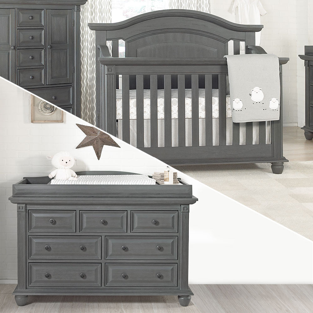 Oxford Baby London Lane 2 Piece Nursery Set - Crib & Dresser in Arctic Oxford Baby London Lane 2 Piece Nursery Set - Crib & Dresser in Arctic