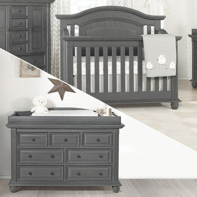 crib and dresser set Monogram by Namesake Hemsted 4-in-1 Convertible Crib Walnut Driftwood