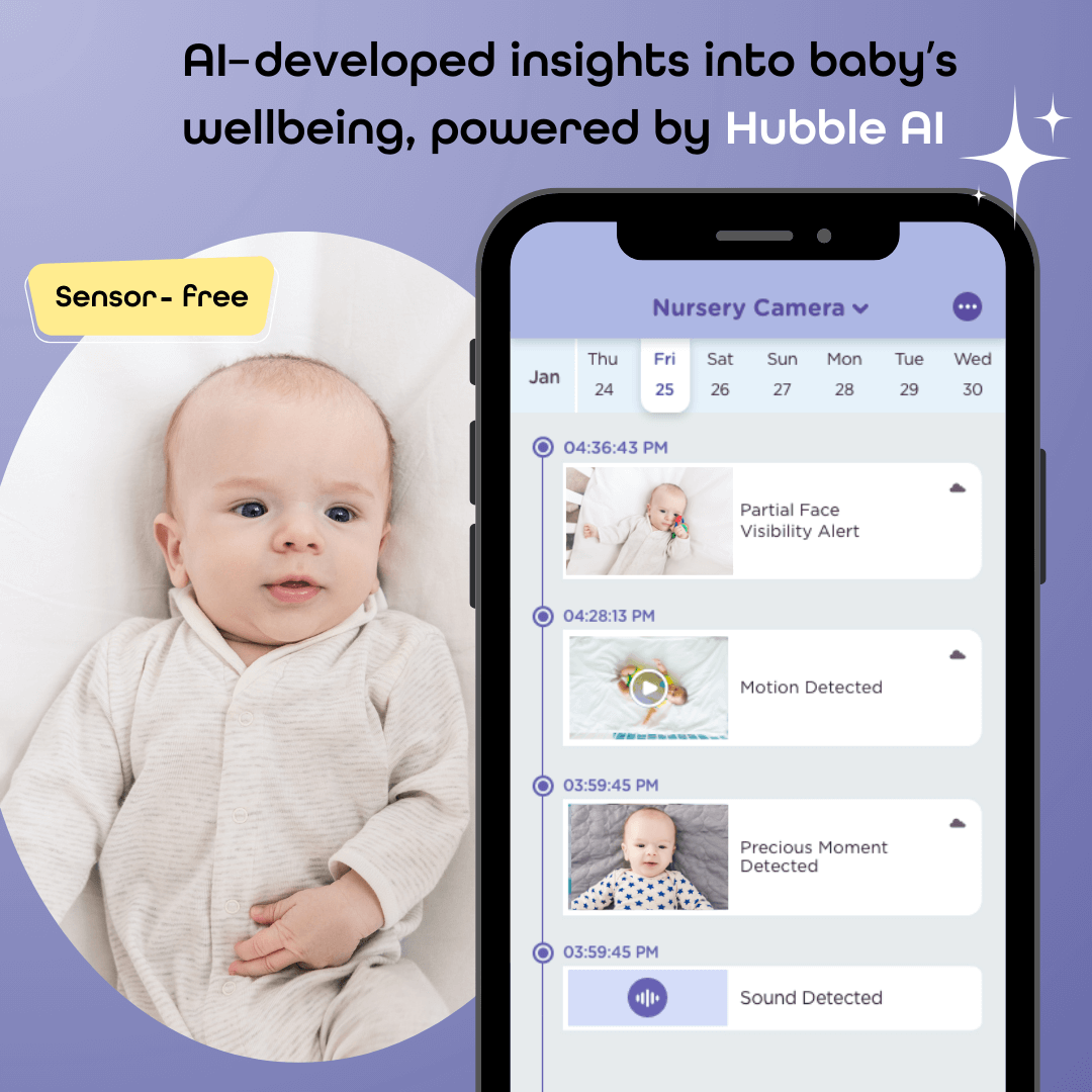 Hubble Connected SkyVision AI Pro Twin with Adjustable Crib Mount- Bambi Baby