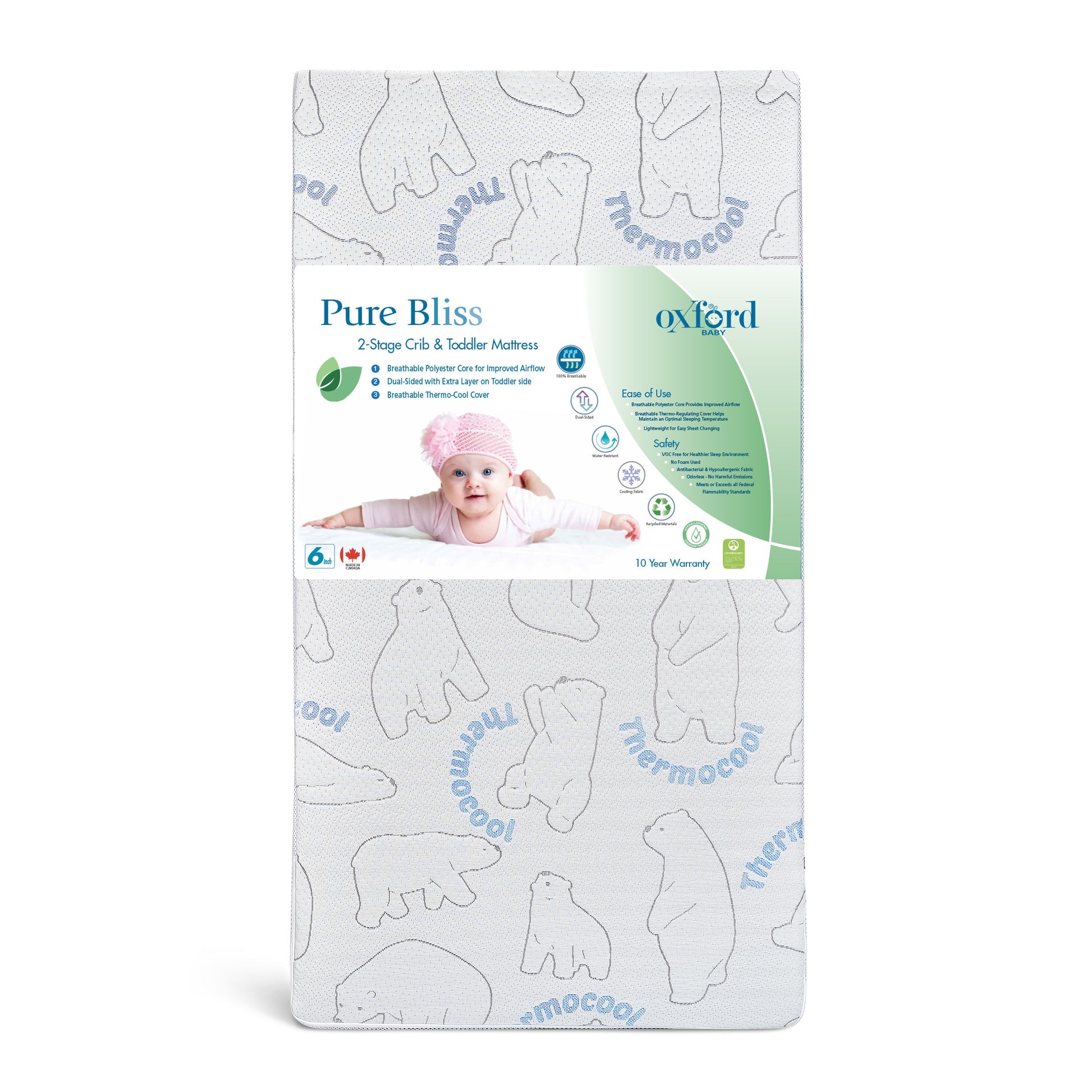 Oxford Baby Pure Bliss Dual Stage Crib Mattress- Bambi Baby