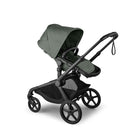Forest Green Bugaboo Kangaroo Convertible Stroller on Black Chassis - Three-Quarter Rear Angle | Bambi Baby