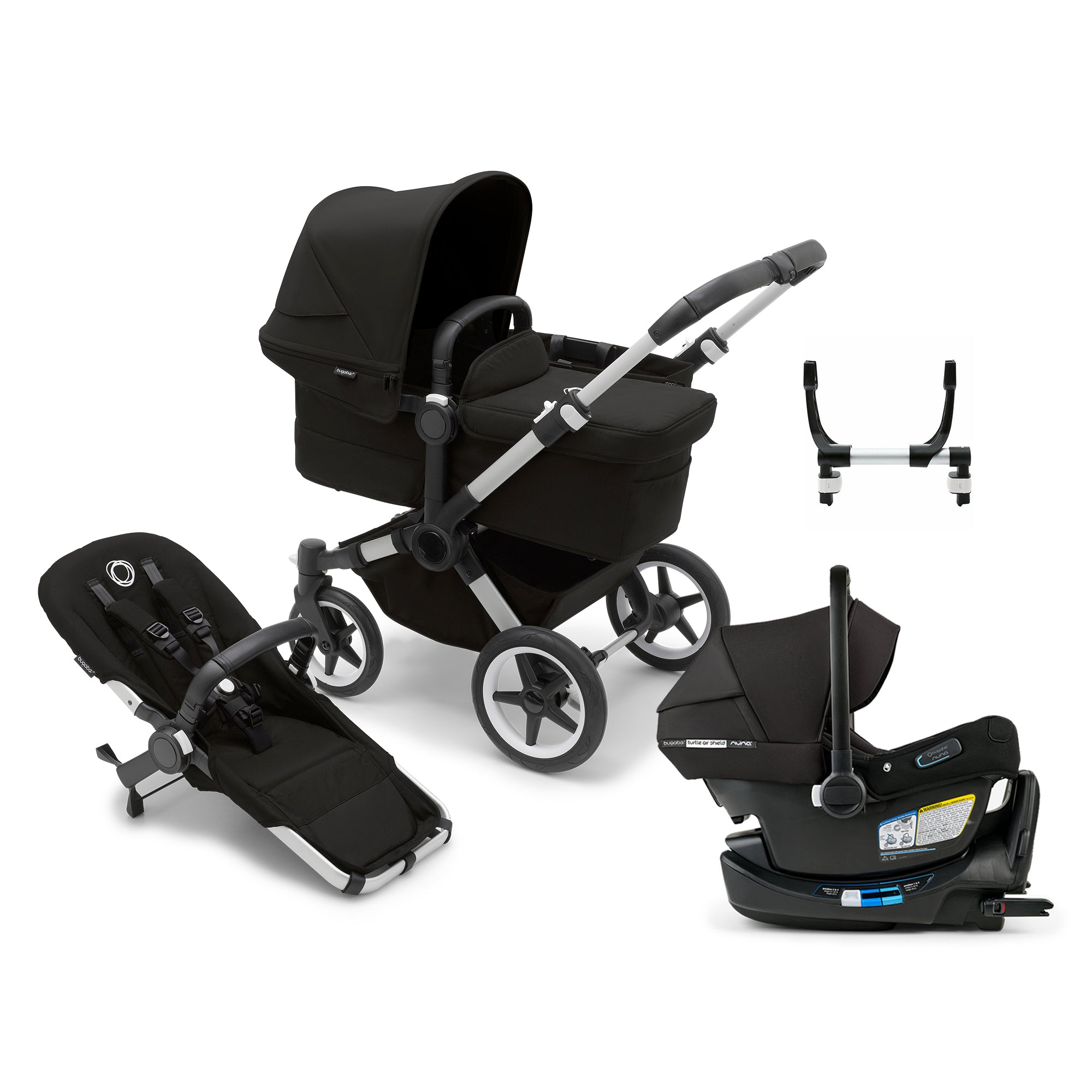 Bugaboo Donkey 5 Mono Complete Stroller + Turtle Air Shield By Nuna Car Seat Travel System- Bambi Baby