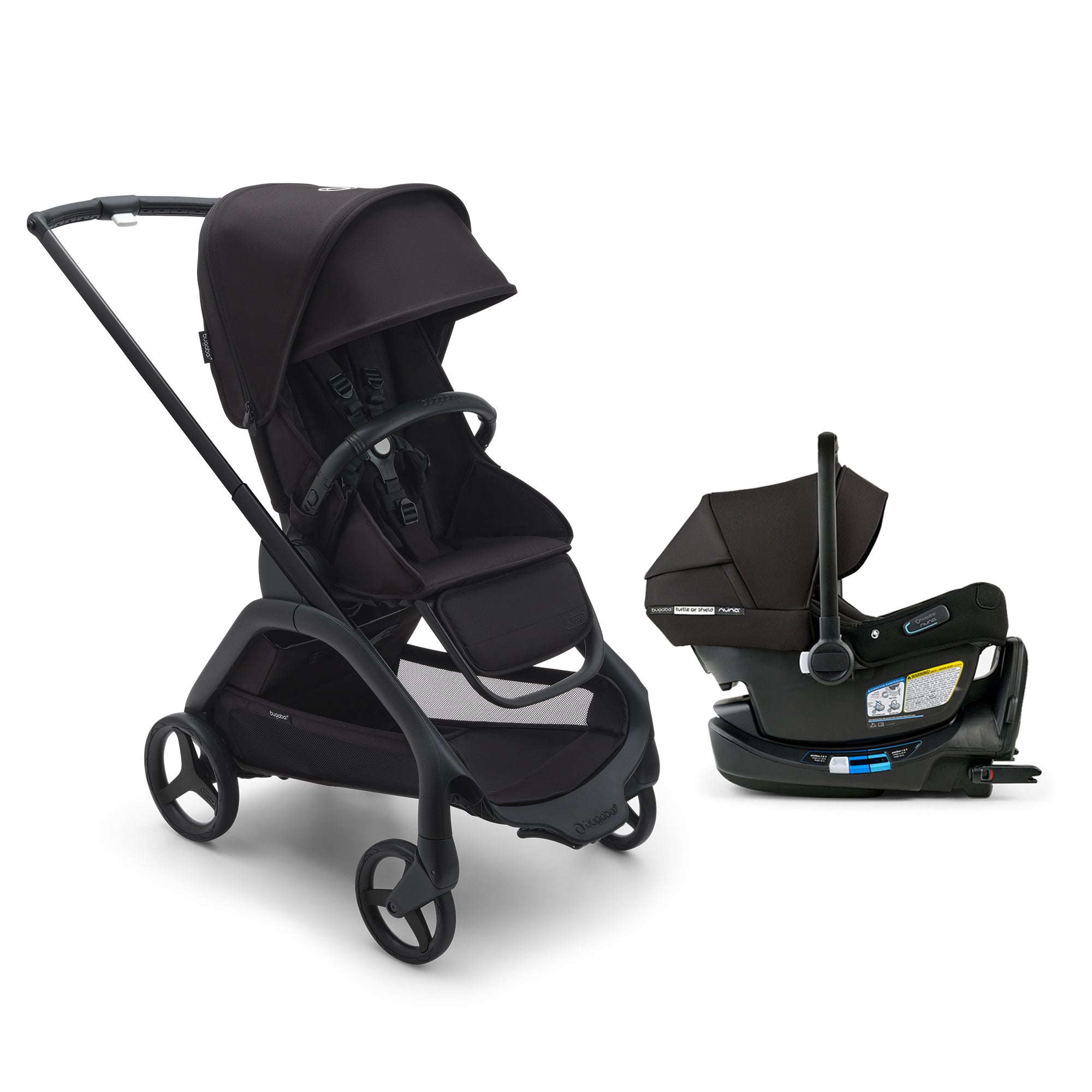 Bugaboo Dragonfly Seat Complete Stroller + Turtle Air Shield By Nuna Car Seat Travel System- Bambi Baby