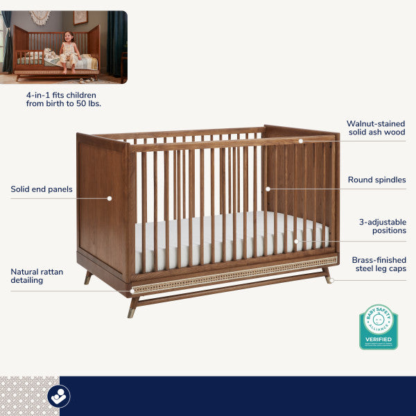 maxi cosy crib Maxi Cosi Everheart 4-in-1 Convertible Crib with Toddler Bed/Daybed Conversion Kit