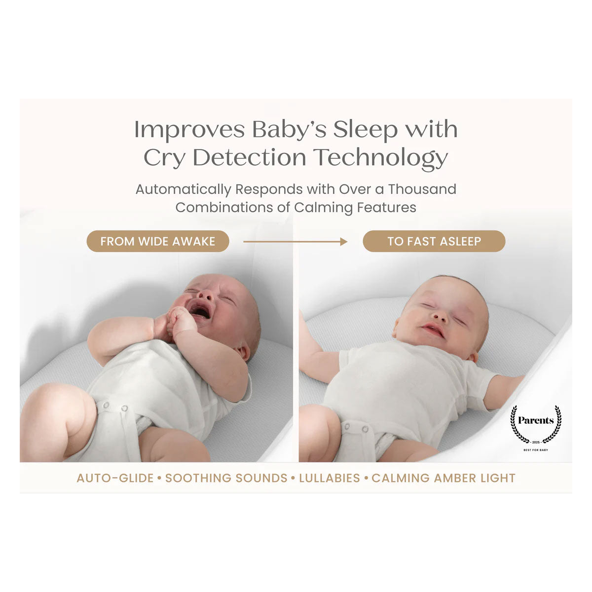 Delta Children Aero Smart Auto Glide Bassinet- Bambi Baby