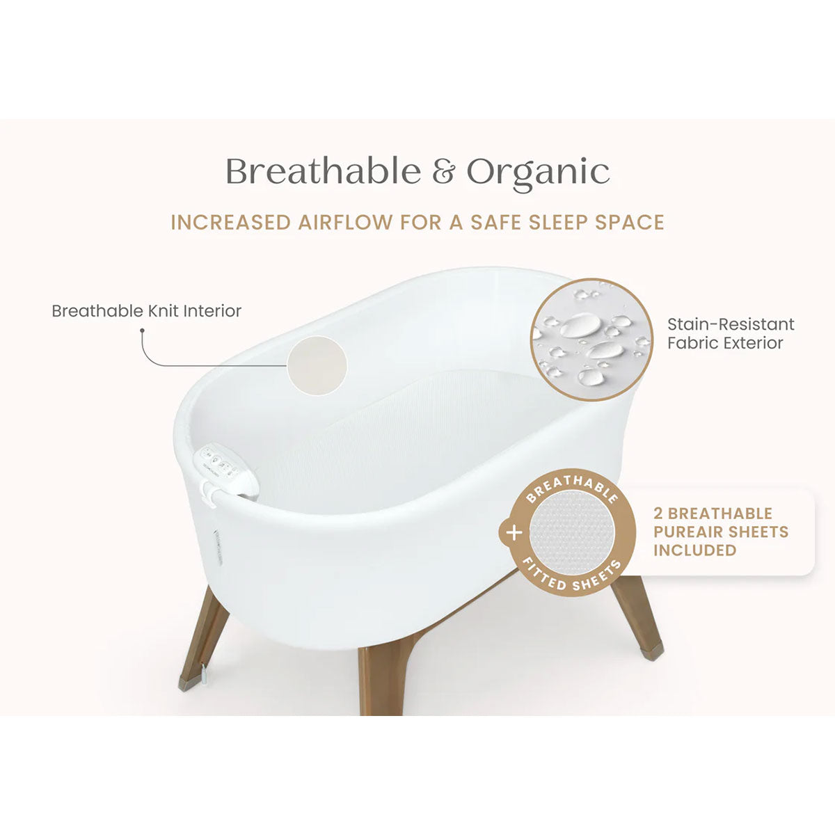 Delta Children Aero Smart Auto Glide Bassinet- Bambi Baby