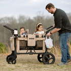 Beige Keenz MOOV 4-Passenger Stroller Wagon Father & Children - Side View | Bambi Baby