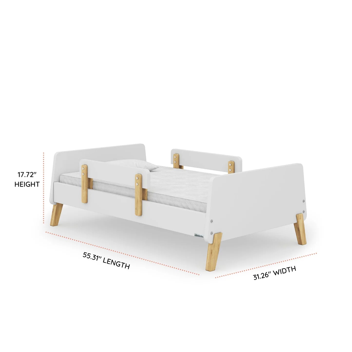Cama infantil Dadada Muse Collection em branco e natural- Bambi Baby