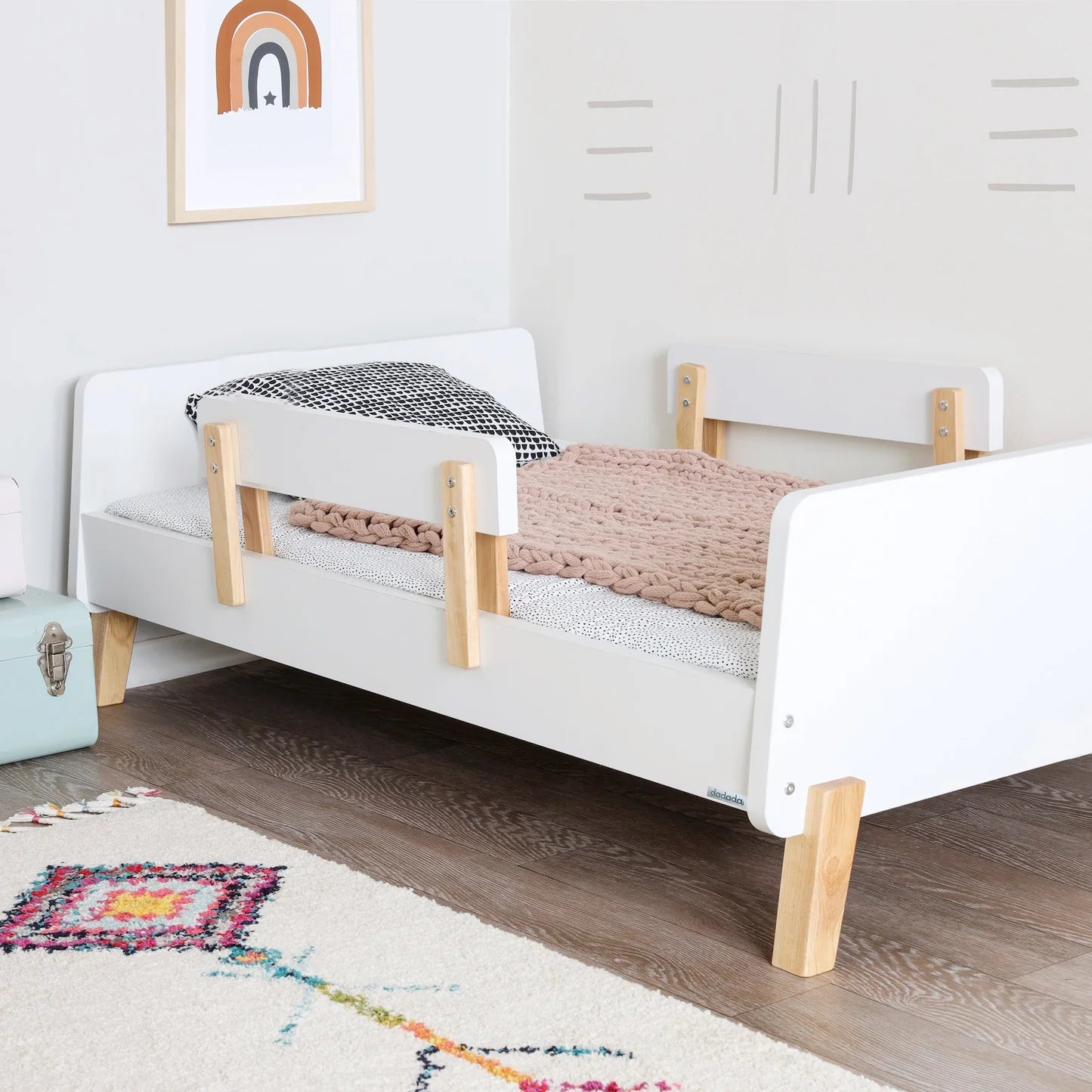 Cama infantil Dadada Muse Collection em branco e natural- Bambi Baby