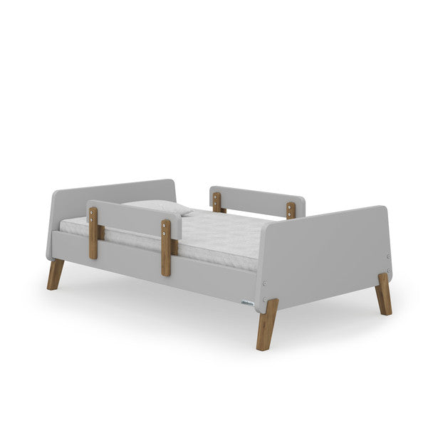 Cama infantil Dadada Muse Collection en gris con patas naturales- Bambi Baby