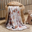 Lambs & Ivy Mushroom Meadow Soft White/Taupe Luxury Baby Blanket - Bambi Baby