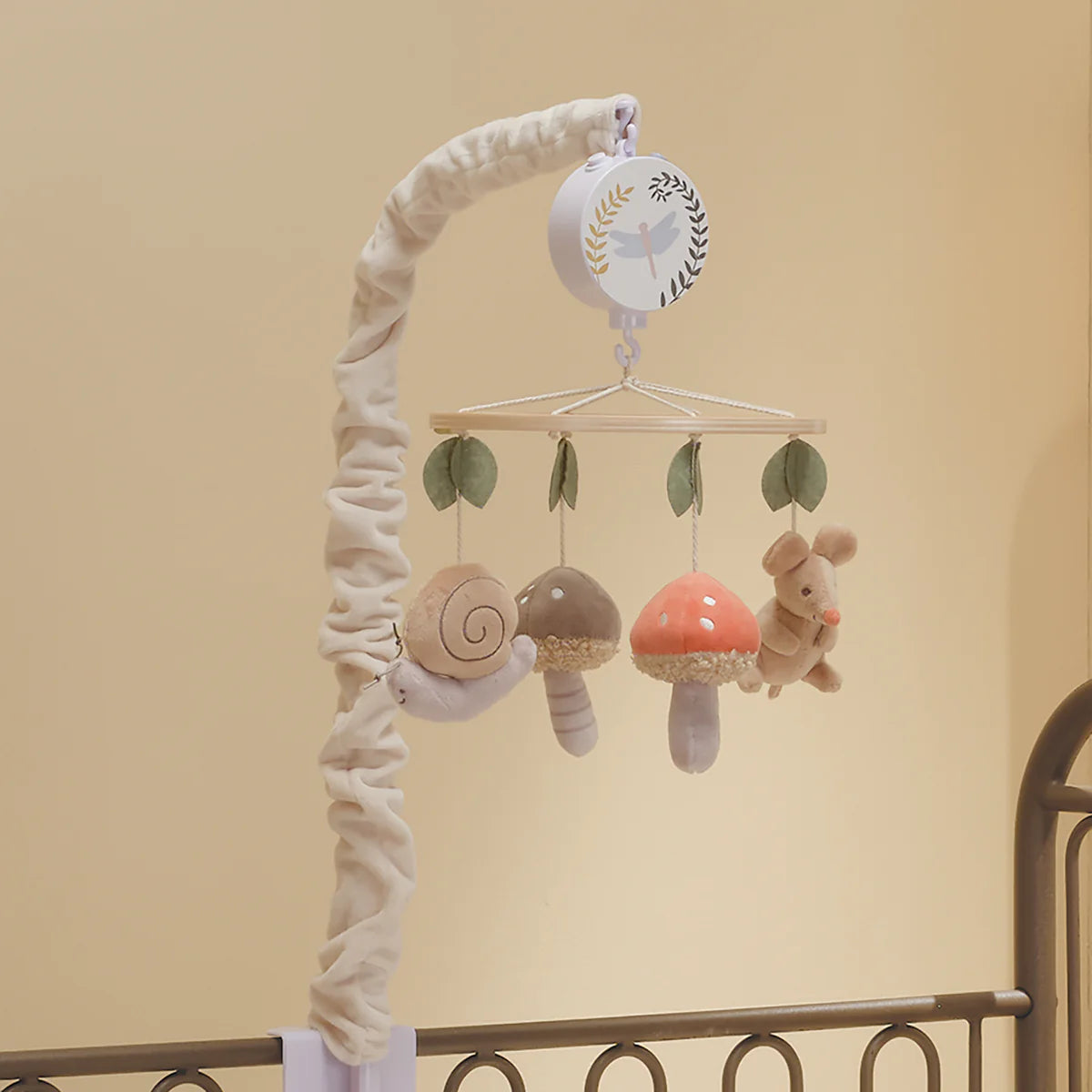 Lambs & Ivy Mushroom Meadow Musical Baby Crib Mobile Soother Toy- Bambi Baby