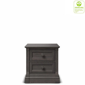 Storm Grey Solid Wood Romina Imperio Nursery Nightstand - Front View | Bambi Baby