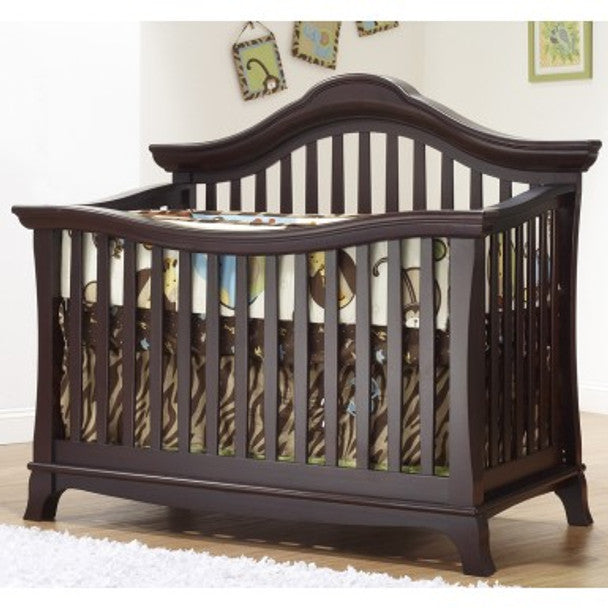 Sorelle Napa Collection 3 Piece Nursery Set in Merlot - Crib, Double Dresser, and Serta Mattress- Bambi Baby